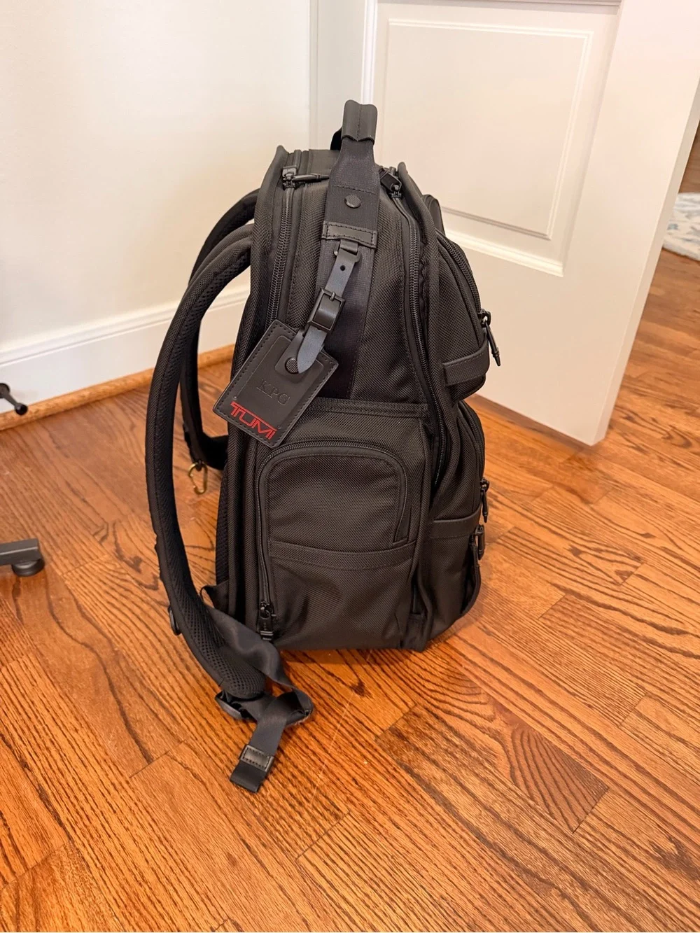 Tumi Black Structured Travel Backpack with Front Organizer Pockets